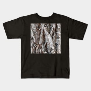 Tree bark background clock Kids T-Shirt